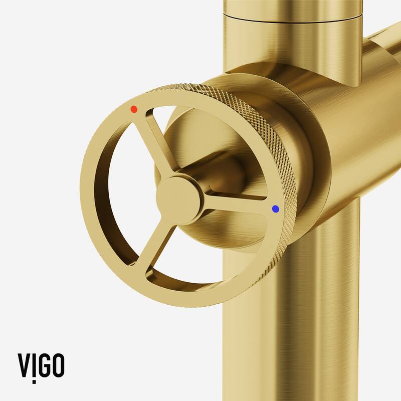 Vigo VG02050 Cass Single-Handle High-Arc Widespread Bridge Kitchen