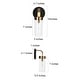 preview thumbnail 6 of 7, Modern 1-Light Black Gold Cylinder Glass Armed Wall Sconce Dimmable Vanity Light - 4.7" L x 5.5" W x 10" H