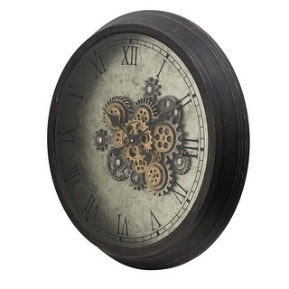 Round Exposed Gears Wall Clock - 27.75" - Gray and Black - Bed Bath ...
