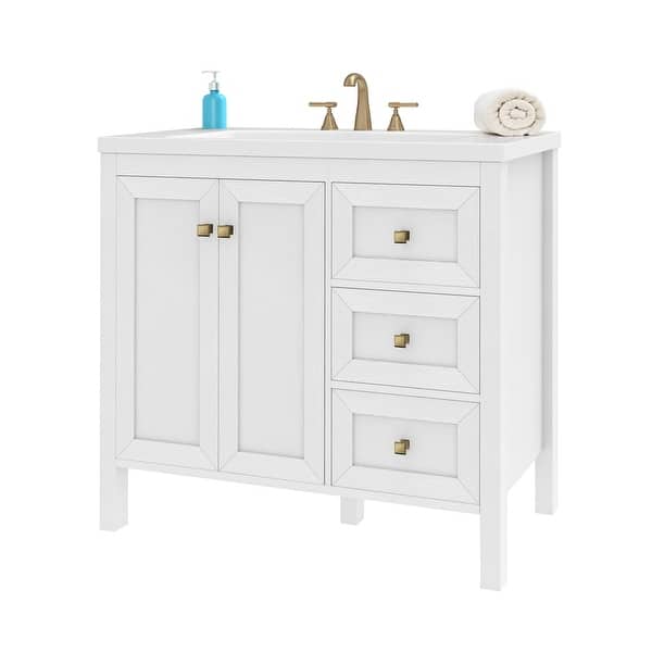 DWVO 40 Inch Black Bathroom Vanity With Grey Sintered Stone, Floating