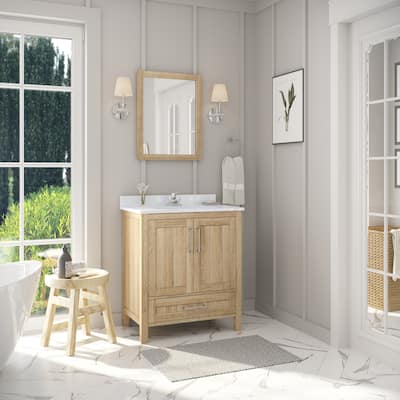 OVE Decors Kansas 30 in. Vanity in White Oak