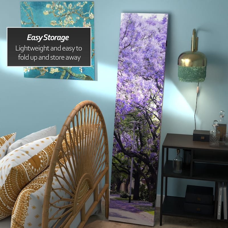 Handmade 6' Double Sided Lavender Road Canvas Room Divider