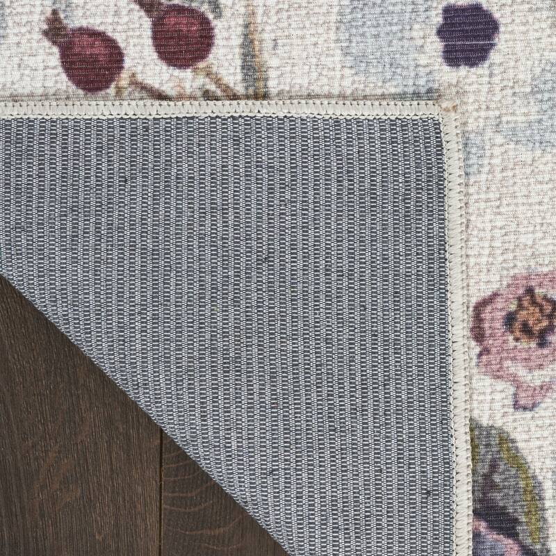 Nuda Power Loomed Floral Non Skid Area Rug By HomeRoots - 8' x 10'