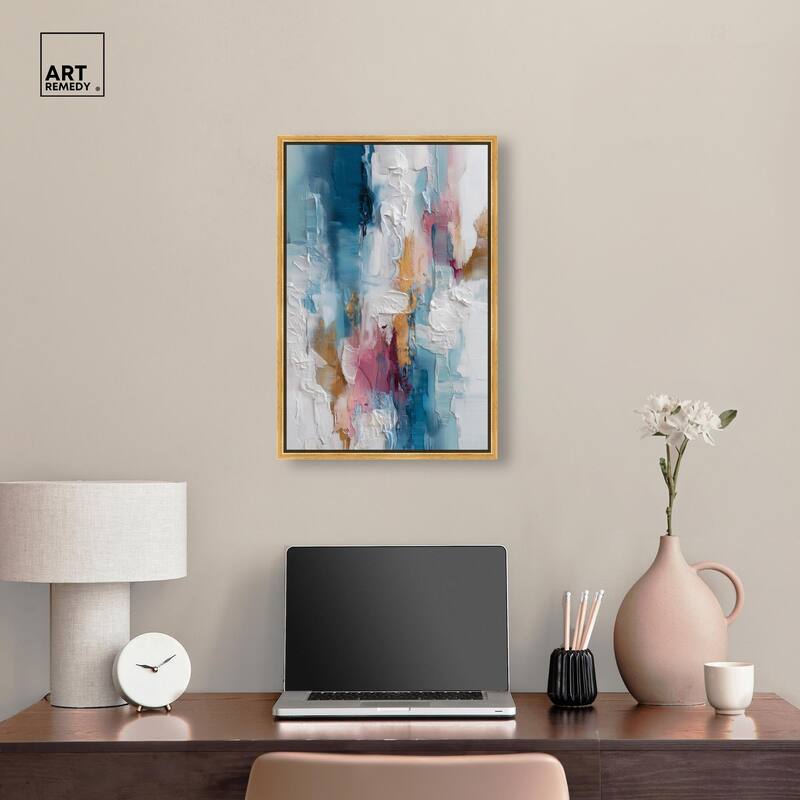 Petal Pink and Ocean Blue I Canvas by Art Remedy