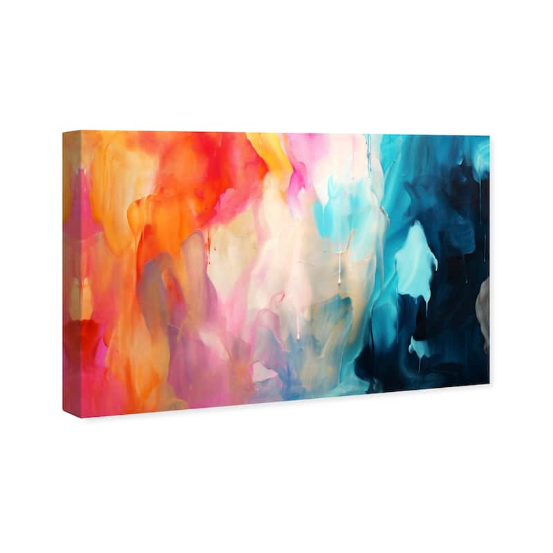 Wynwood Studio Canvas Abstract Retro Color Palette II Blue and Modern & Contemporary Wall Art Canvas Print
