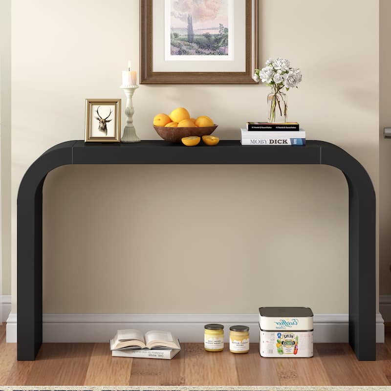 52" Entryway Sofa Table, Modern Console Table, Living Room Curved Design Hallway Table