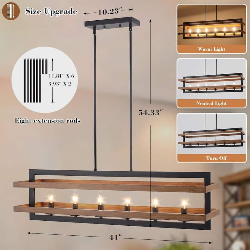6-lights dining room light brown pendant lights metal chandelier light