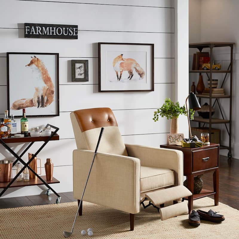 Leo Two-tone Push-back Recliner Chair by iNSPIRE Q Classic