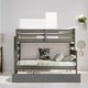 preview thumbnail 1 of 6, Twin over Full Bunk Bed with Twin Size Trundle, Wooden Bed with Safety Full Length Guardrail for Bedroom, Gray