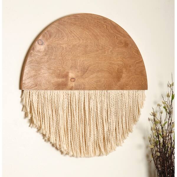 The Curated Nomad Wooden Round Fiber Art Wall Hanging On Sale Overstock 29297804