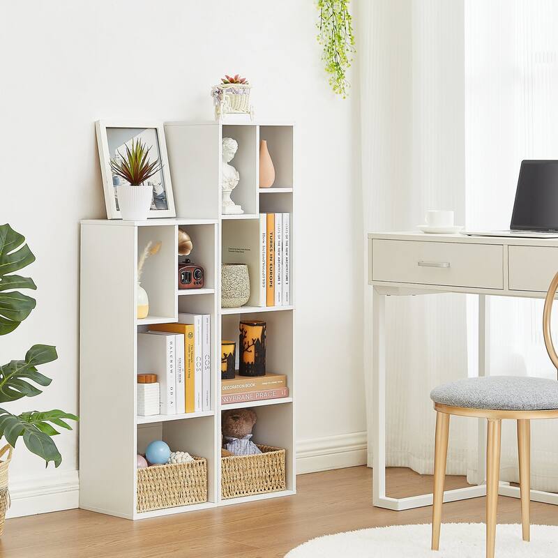 VECELO 3-Tier Bookcase and 4-Tier Bookcase set, Modern & Contemporary Wooden Bookshelf sets(set of 2)
