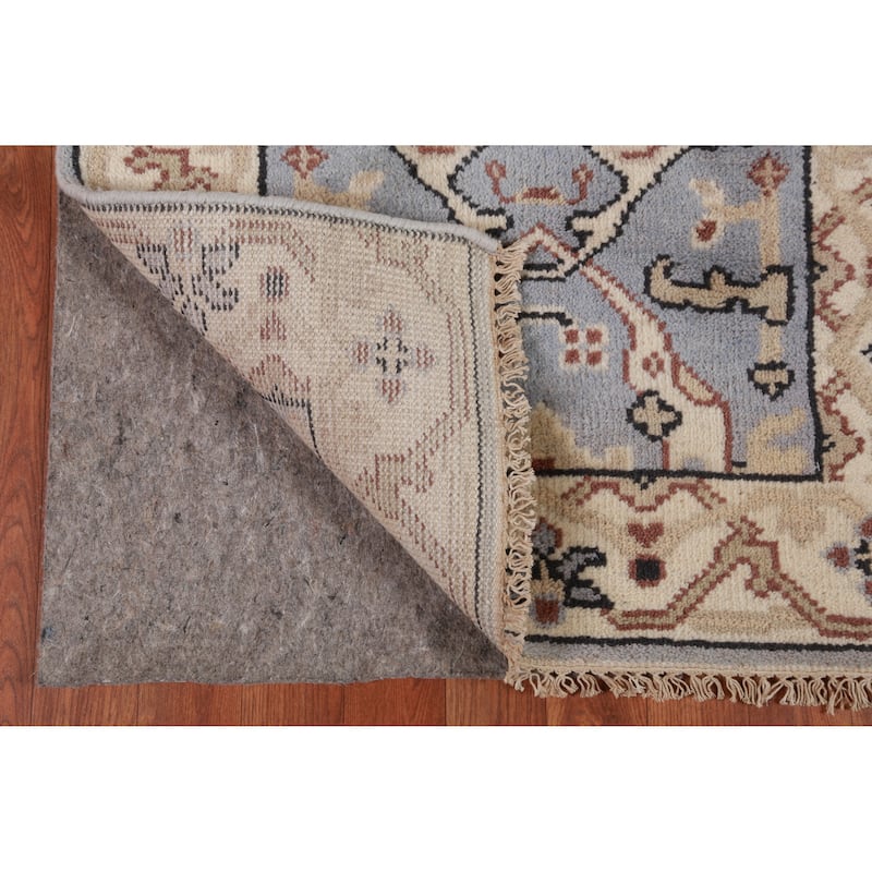 Blue Oushak Oriental Runner Rug Handmade Floral Wool Carpet - 2'7"x 8'0"