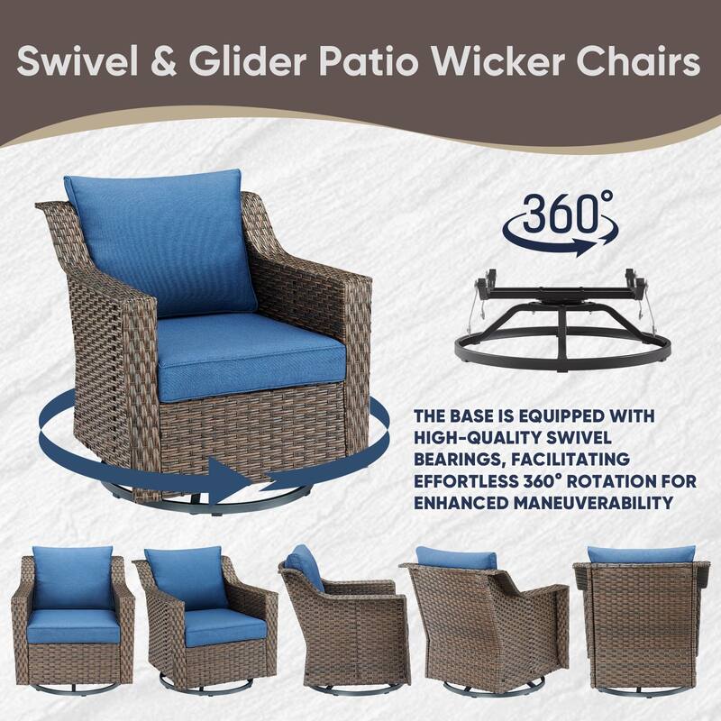 Pocassy All-Weather Rattan Patio Funiture Set