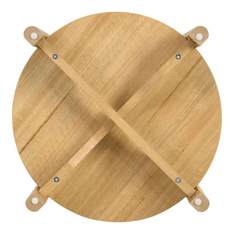 Furniture of America Rovion 2-Piece Round Wood Coffee Table Set with Open Bottom Shelf