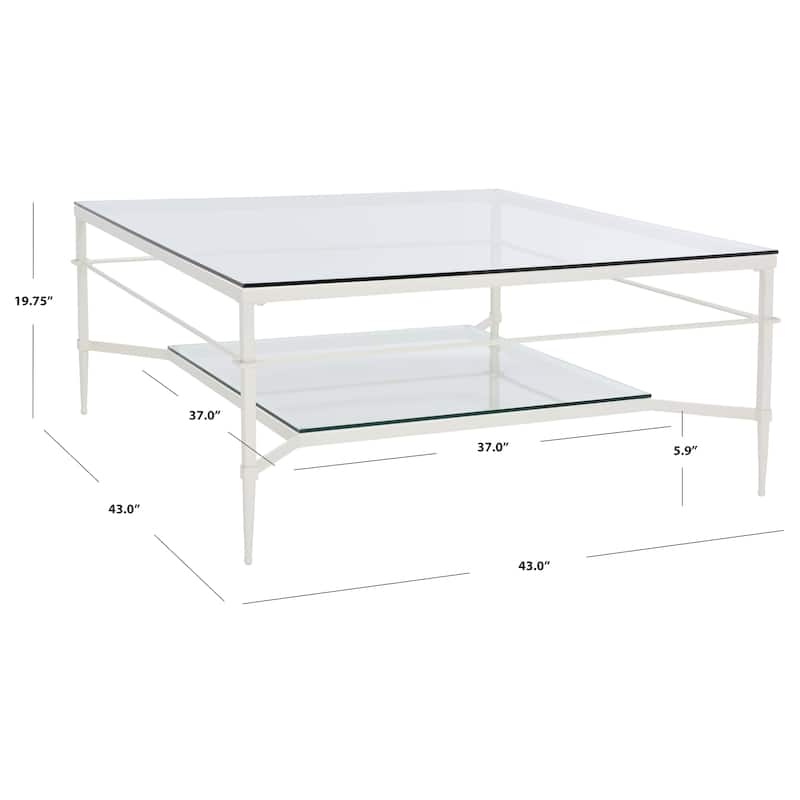 SAFAVIEH Couture Zilpha Cocktail Table - 43 In W x 43 In D x 20 In H - 43Wx43Dx20H