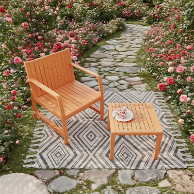 Modern 2-Piece Outdoor Furniture Set, Easy Assemble Patio Conversation Set