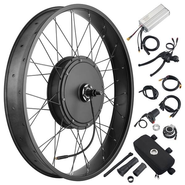 Yescom 26"x4" Fat Tire 48V Ebike Electric Front Wheel Bicycle Conversion Kit  1000W Dual Controller - Bed Bath & Beyond - 42088071