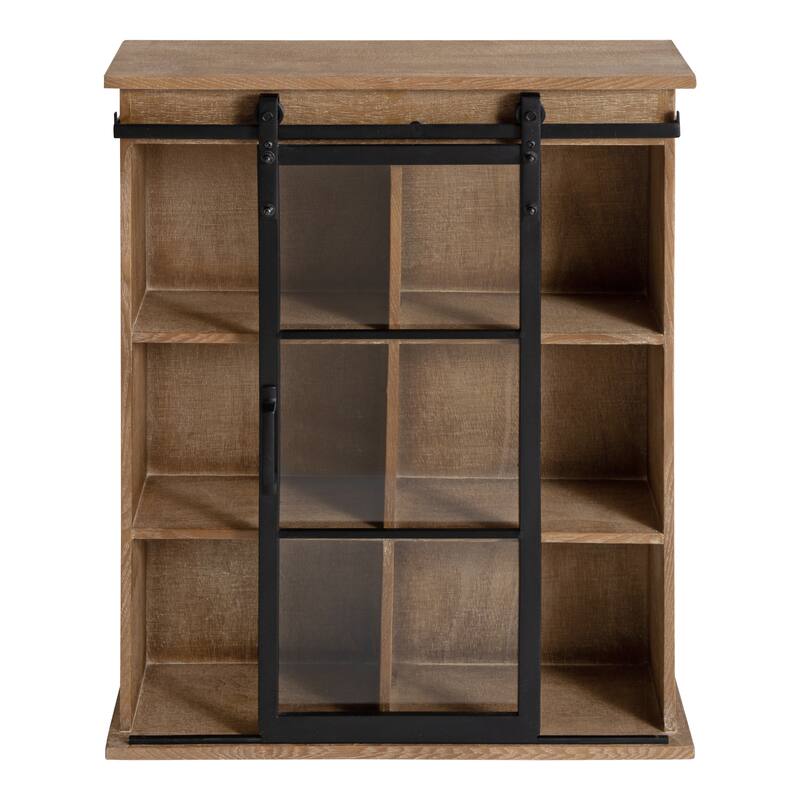 Kate and Laurel Barnhardt Decorative Wood Cabinet with Sliding Door - 22x28