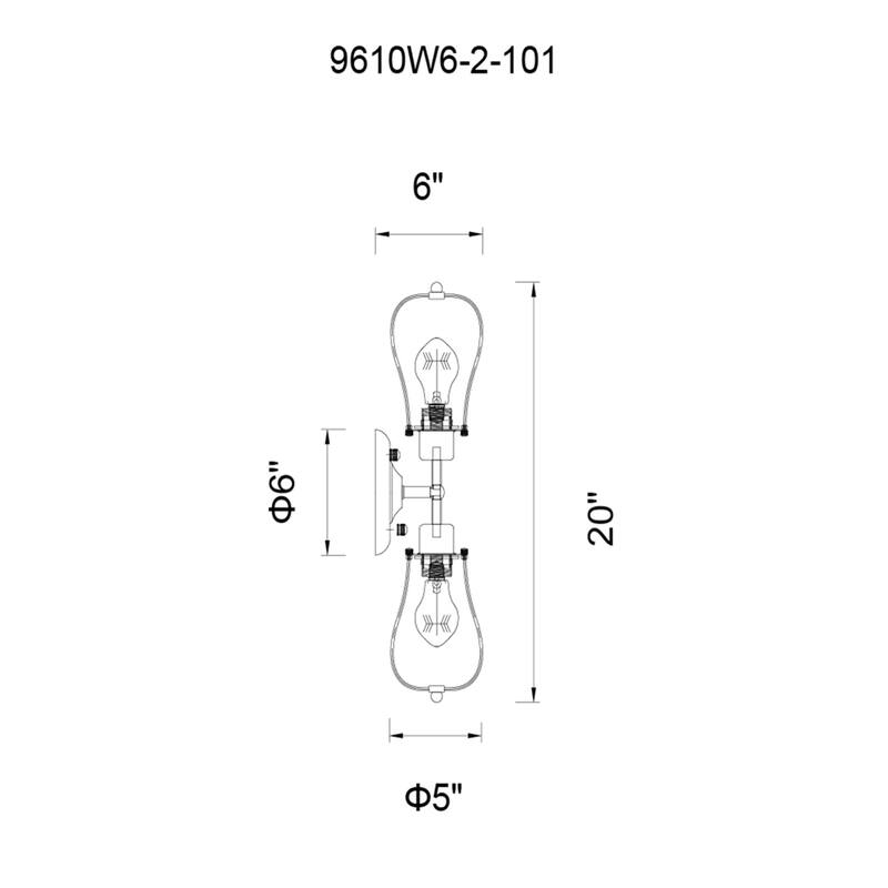 Tomaso 2 Light Wall Sconce With Black Finish