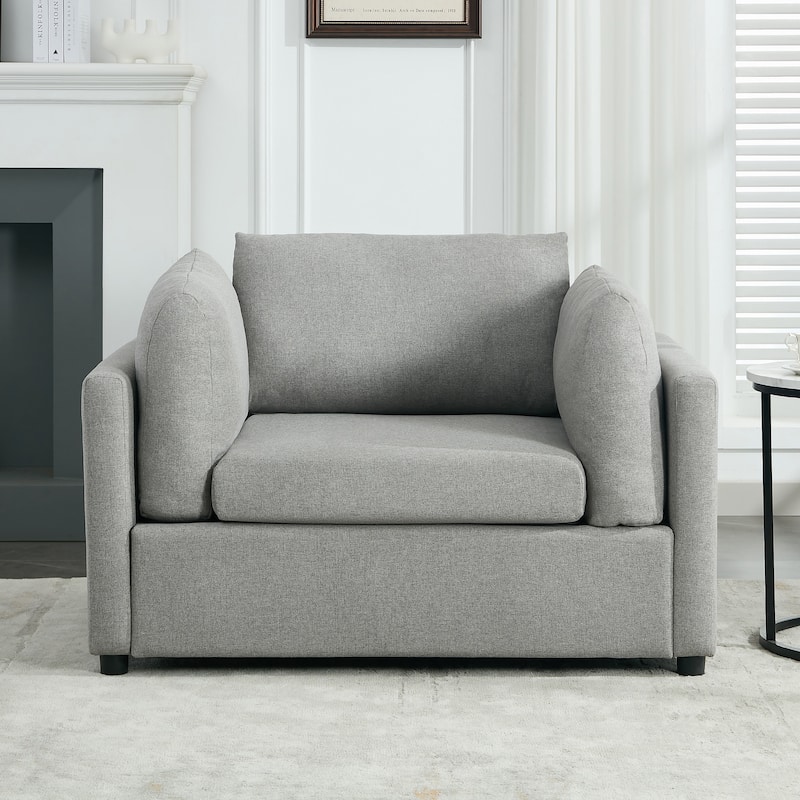 Modern Oversized Armchair with Ottoman