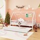 preview thumbnail 5 of 19, Twin House Bed with Trundle and Fence Rail Perfect for Sleepovers