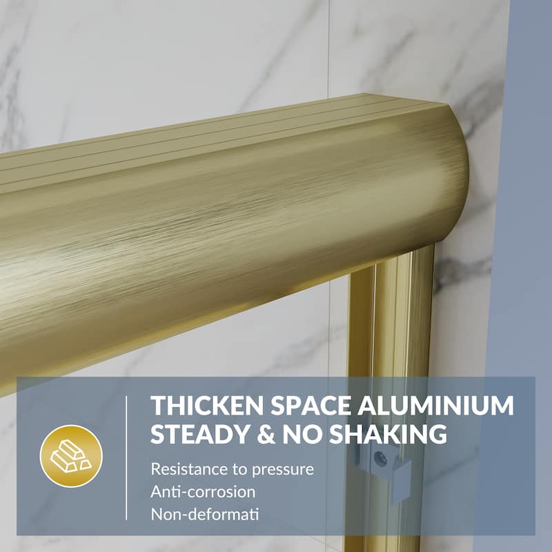 Elegant Double Sliding Shower Door 58.5-60''W x 72'' H Brushed Nickel or Chrome or Matte Black or Gold Finish Framed