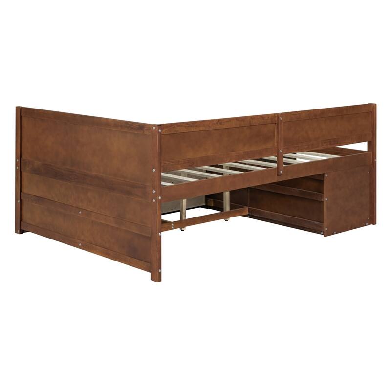 Modern Daybed with Drawers and Shelves