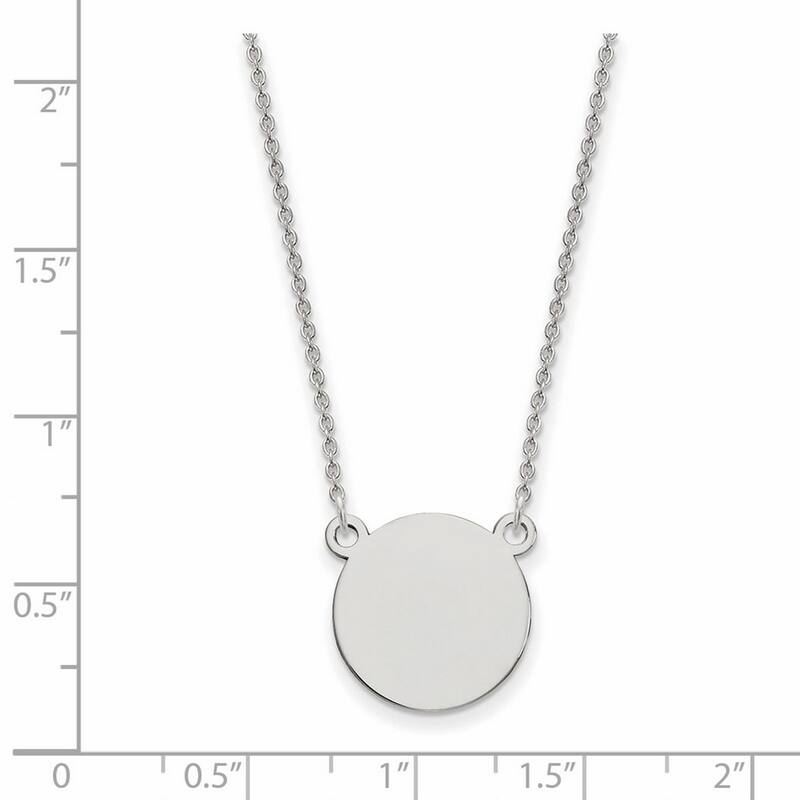 Curata 14k Yellow Gold .018 Gauge 15mm Circle Engravable Disc Necklace, 18"