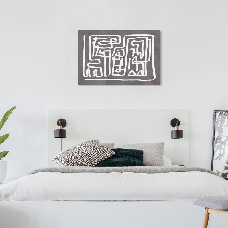 Wynwood Studio Abstract Simba Grey Gray and Modern & Contemporary Wall Art Canvas Print - 24 x 36