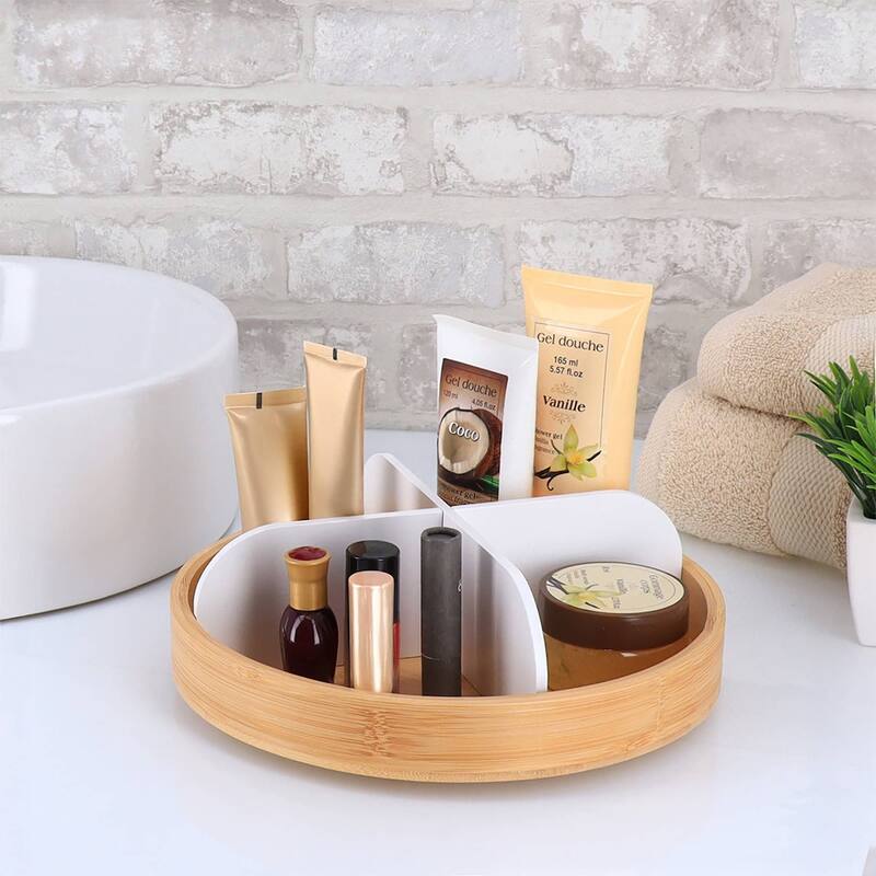 Rotating Bathroom Organizer 4 Compartments - 9.75 L x 9.75 W x 3.25 H