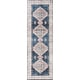 preview thumbnail 4 of 7, Alexander Home Meghan Vintage Boho Distressed Area Rug 2' 6" x 9' 6" - Denim / Blush - Runner/Rectangle