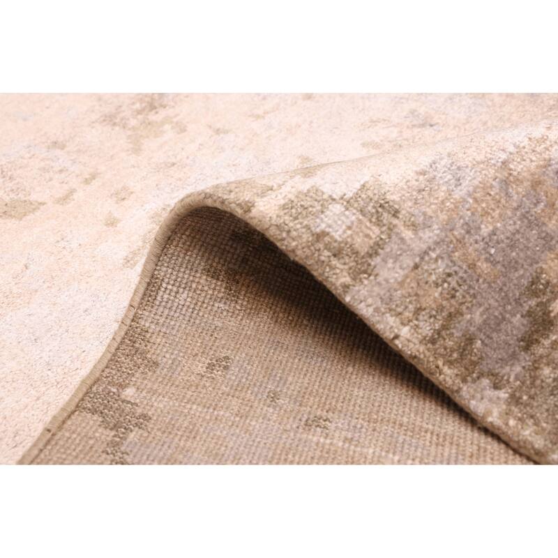 ECARPETGALLERY Hand-knotted Legacy Tan Silk Rug - 6'4 x 9'9