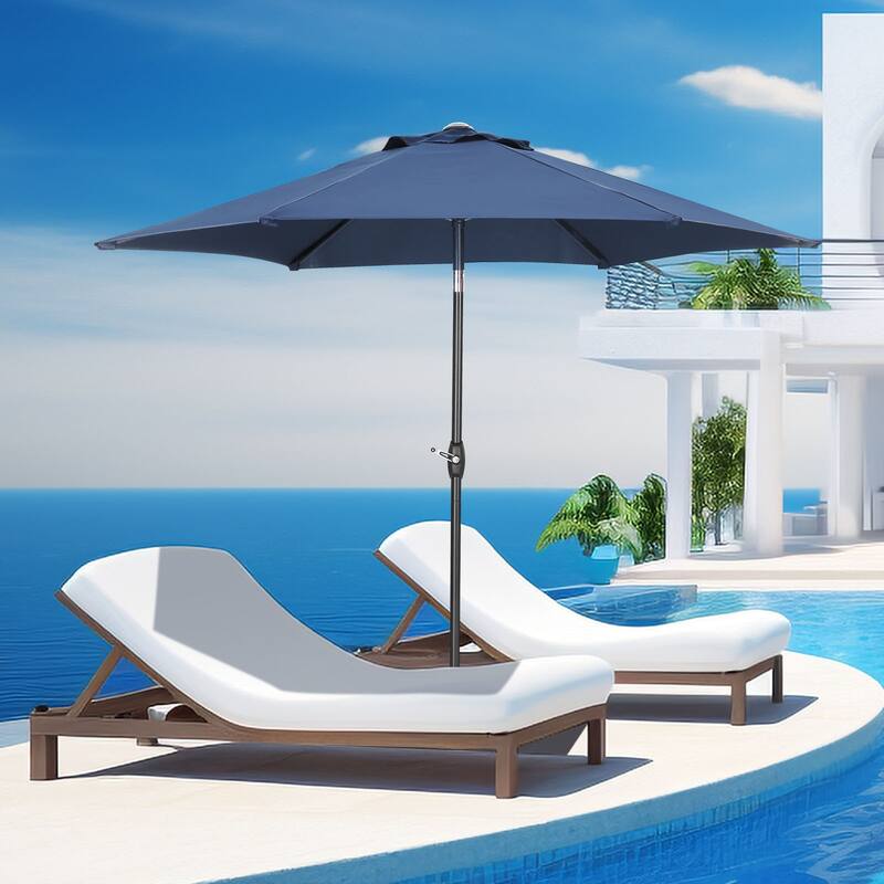 Ainfox 9ft Outdoor Patio Umbrella Without Base for Garden, Patio, Swimming Pool - Navy Blue