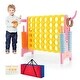preview thumbnail 1 of 16, Costway Jumbo 4-to-Score 4 in A Row Giant Game Set with Carry Bag - See Details Yellow & Pink