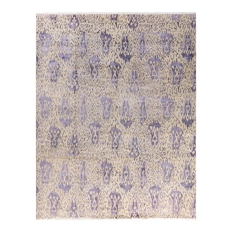 Ikat One-of-a-Kind Hand-Knotted Area Rug - Beige, 8' 0" x 10' 1" - 8' 0" x 10' 1"