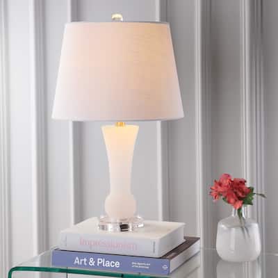 Eliza 23" Alabaster LED Table Lamp, Crystal Base by JONATHAN Y