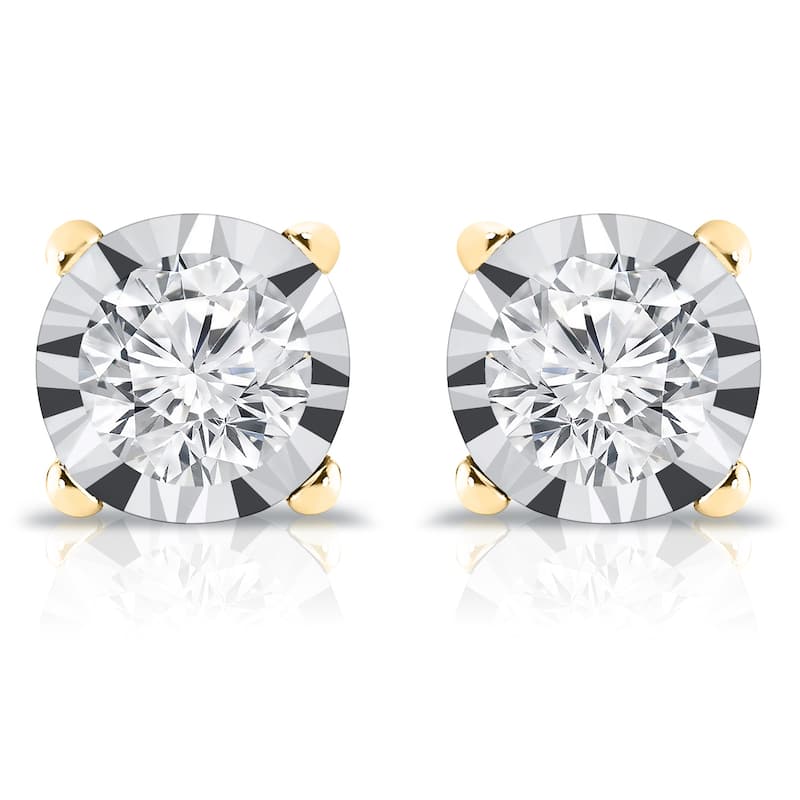 Auriya 14k Gold 5/8ctw Round Diamond Stud Earrings (G-H, I1-I2)