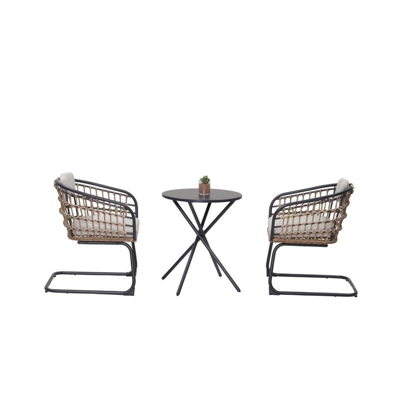 Wicker Dining Chair-Set Of 2 For Patio, Balcony, Or Garden Space
