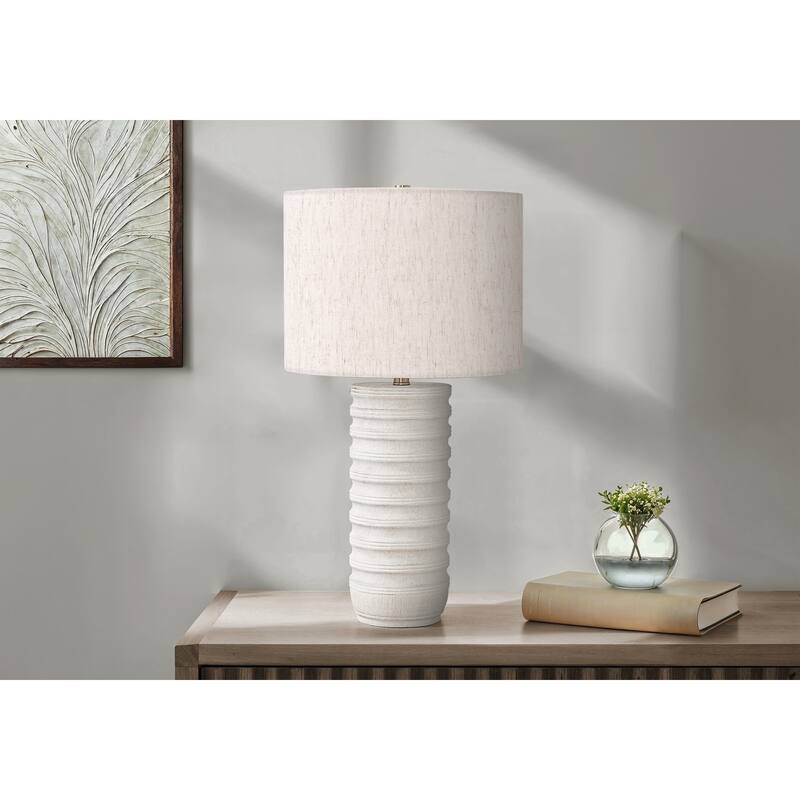 Lighting, 28"h, Table Lamp, Cream Resin, Ivory / Cream Shade, Transitional - Cream