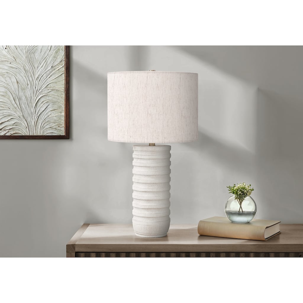Lighting, 28"h, Table Lamp, Cream Resin, Ivory / Cream Shade, Transitional