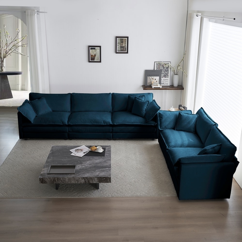 GDFStudio - Eldridson Chenille 2 Seater Sofa and 3 Seater Sofa Set