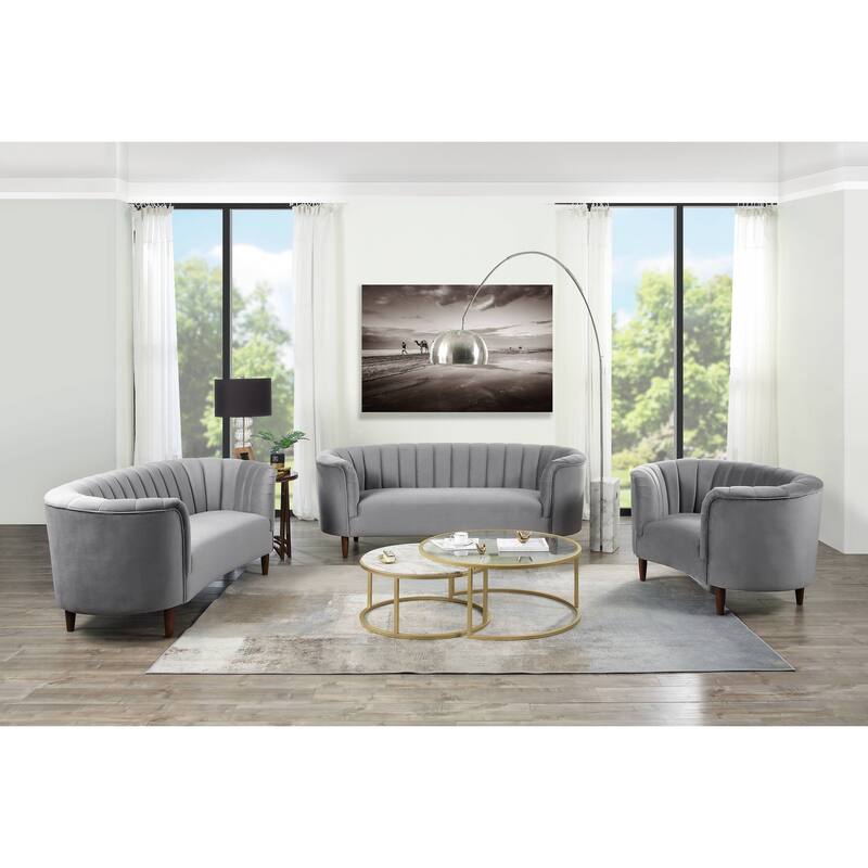 Yanna Tufted Sofa with Wooden Leg