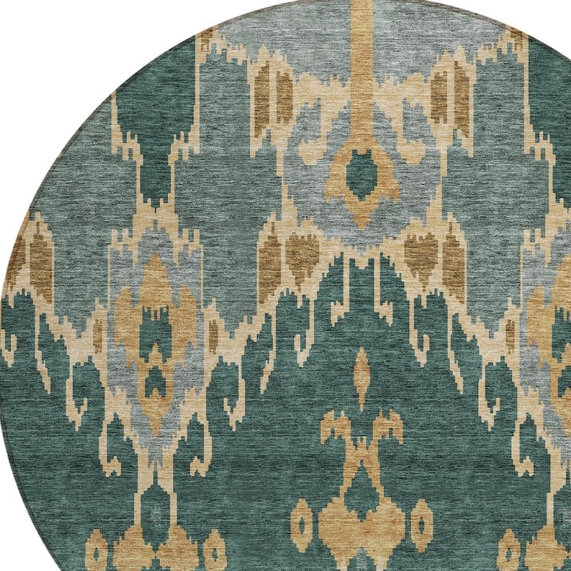 HomeRoots Ikat Transitional Rectangle Outdoor Rug