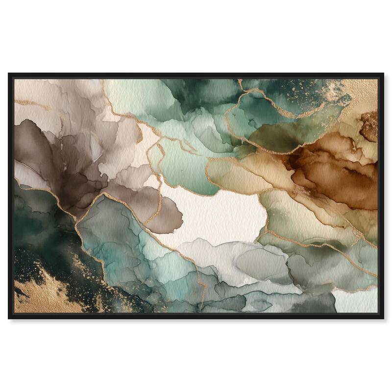 Golden Estuary II Canvas by Art Remedy - Black - 30" x 20"