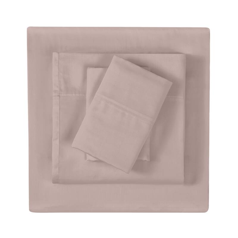 Vince Camuto Solid 400TC Percale 4 Piece Sheet Set - Blush - Twin