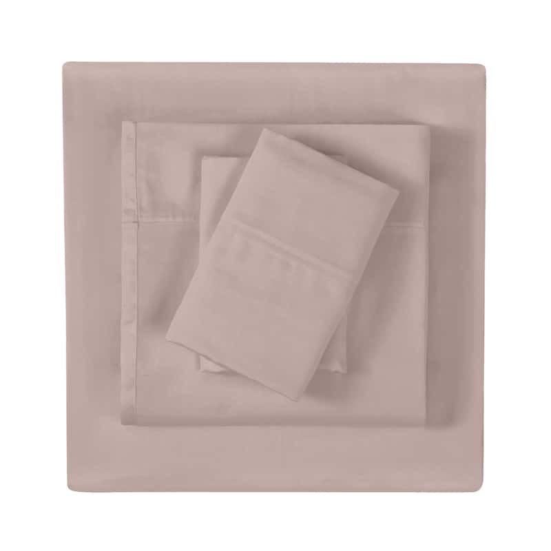 Vince Camuto Solid 400TC Percale 4 Piece Sheet Set - Blush - Twin