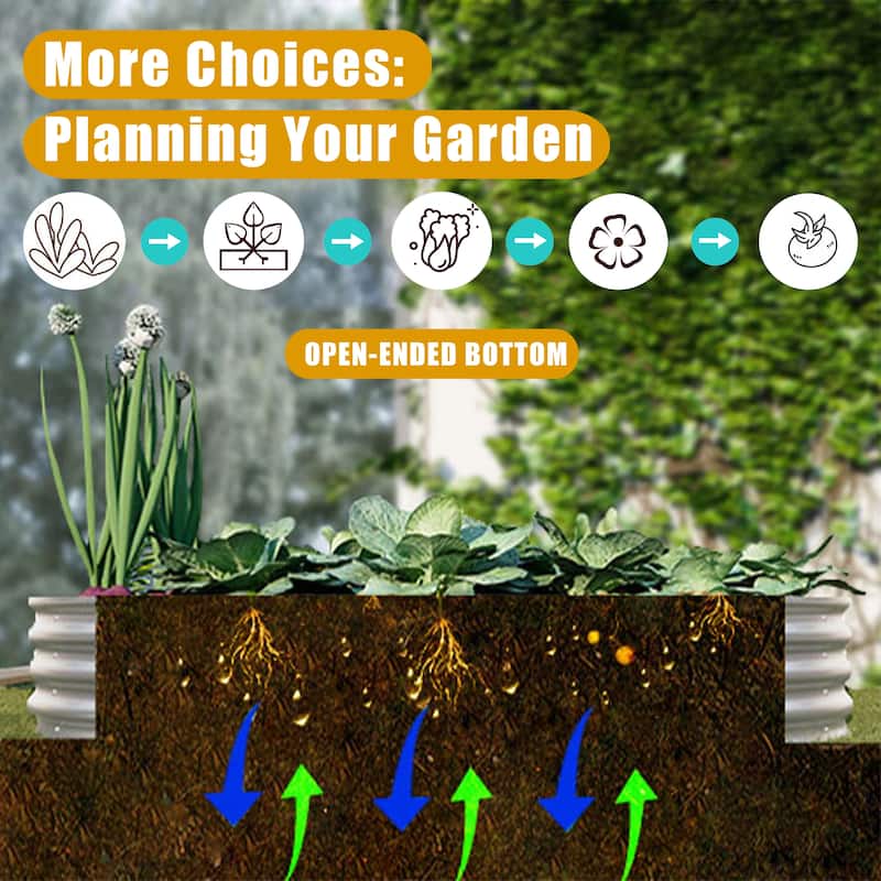 6x3x1ft Raised Garden Bed Kit, Galvanized Planter Raised Garden Beds, Heavy Duty, Rust-Resistant, Easy Assembly