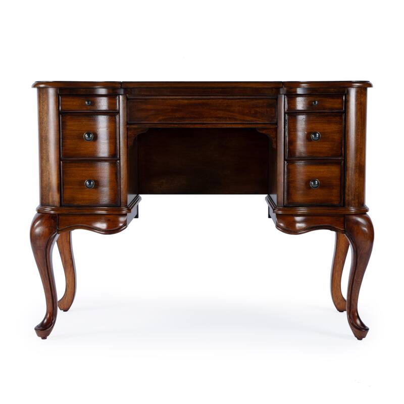 Charlotte 40 in. W Rectangular Wood Vanity/Valet Desk with Storage Drawers and Mirror