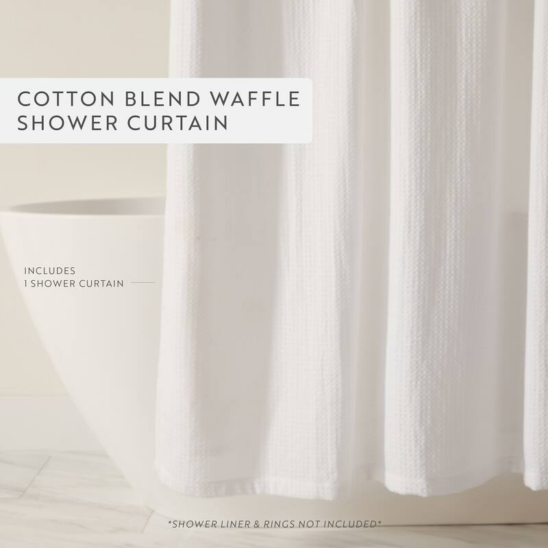 Becky Cameron Cotton Blend Waffle Shower Curtain