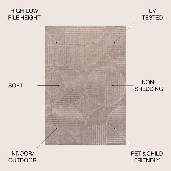 dimension image slide 32 of 33, JONATHAN Y Dila Geometric Arch Scandi Striped Ivory/Cream Area Rug
